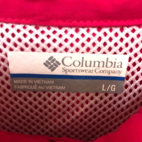 Columbia Pink PFG Performance Shirt Women's L XL Roll Tab Vent UPF Wicking - Picture 4 of 6